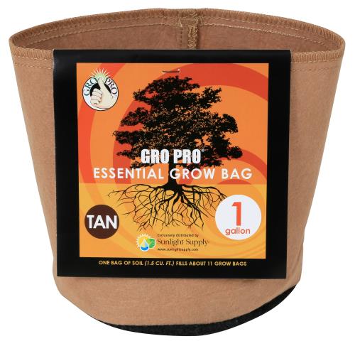 Gro Pro Essential Round Fabric Pot - Tan 1 Gallon (120/Cs)