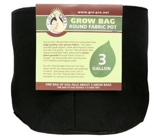 Gro Pro Premium Round Fabric Pot 3 Gallon (72/Cs)