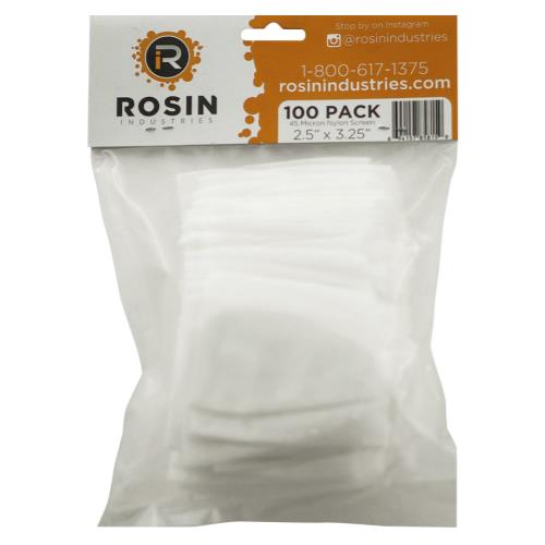 Rosin Industries 45 Micron Thickness Rosin Bag (1=100/Pack) (12/Cs)